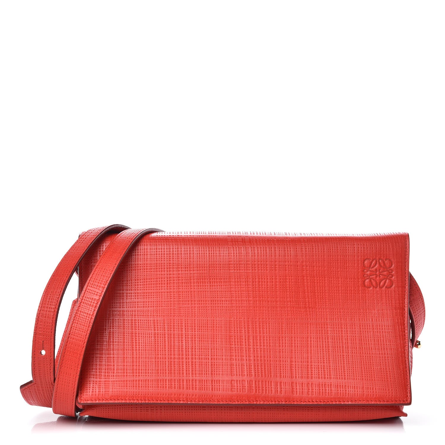 Loewe Calfskin Linen Embossed Small Messenger Bag Primary Red 1 of 10