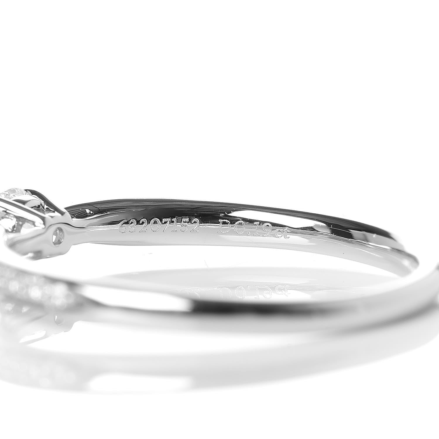 Tiffany Platinum Diamond .19ct Round Brilliant Harmony Engagement Ring 56 7.5 5 of 7