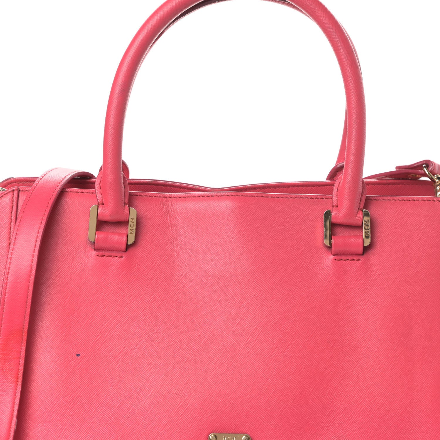 MCM Saffiano Nuovo Tote Pink 7 of 10