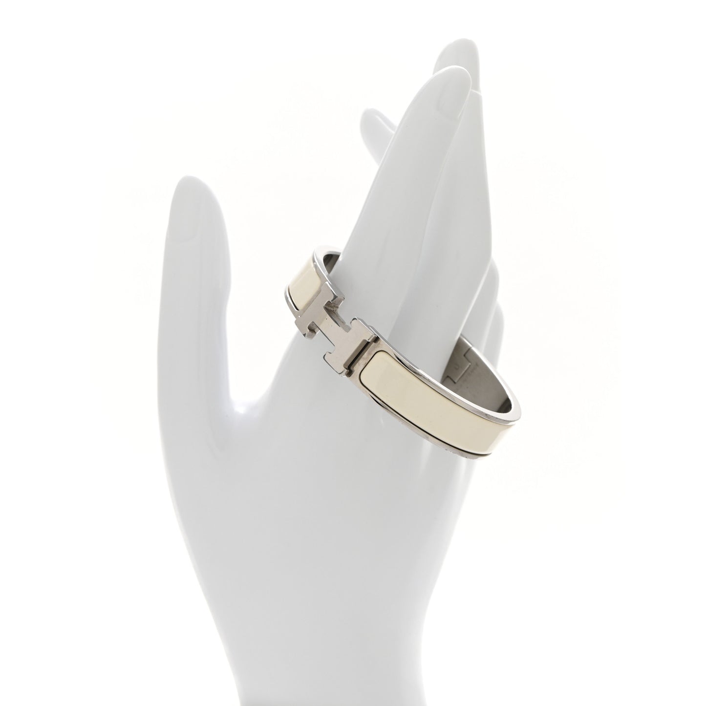 Enamel Narrow Clic Clac H Bracelet PM White