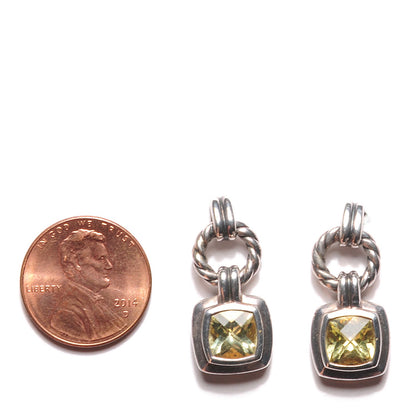 David Yurman Sterling Silver 18k Gold Lemon Citrine 7mm Renaissance Drop Earrings 2 of 4