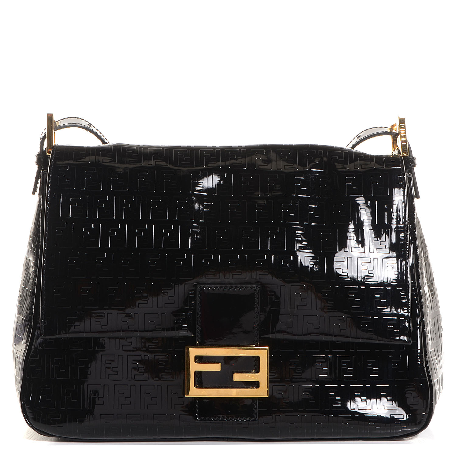 Fendi Patent FF Embossed Forever Mama Baguette Black 1 of 9