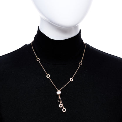 Bulgari 18K Rose Gold Diamond White Ceramic B.Zero1 Necklace 2 of 5