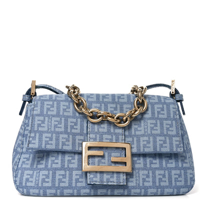 Fendi Zucchino Spalmati Forever Mini Mama Baguette Celeste 1 of 11
