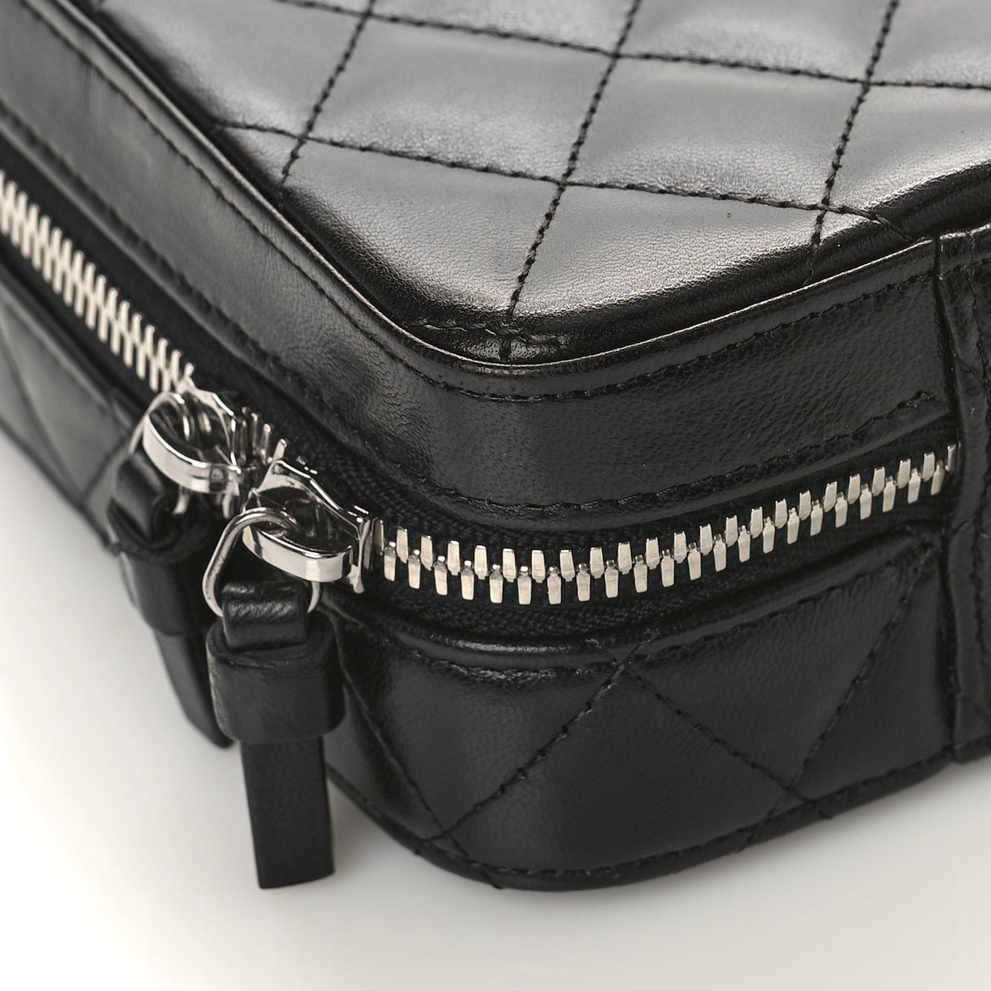 Lambskin Quilted Jewelry Case Black