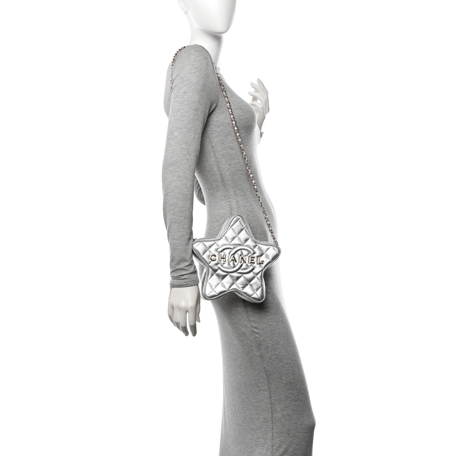 Chanel Metallic Lambskin Walk Of Fame Bag Silver 2 of 10