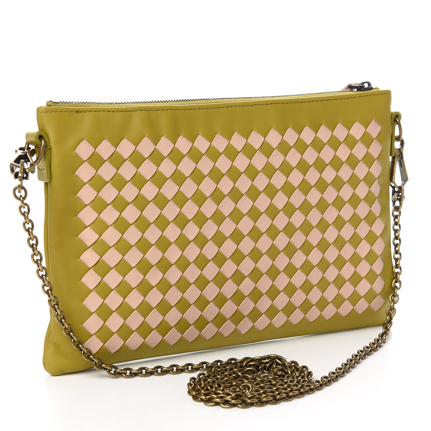 Bottega Veneta Nappa Intrecciato Wallet Chain Chamomile 3 of 9
