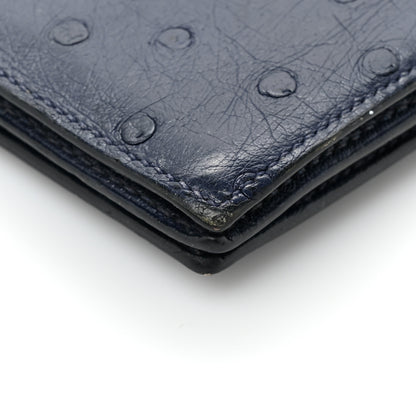Hermes Ostrich Bearn Wallet Bleu Iris 14 of 17