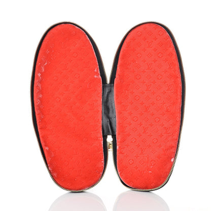 Louis Vuitton X SUPREME Lambskin Mens Hugh Slippers 9 Black 9 of 11