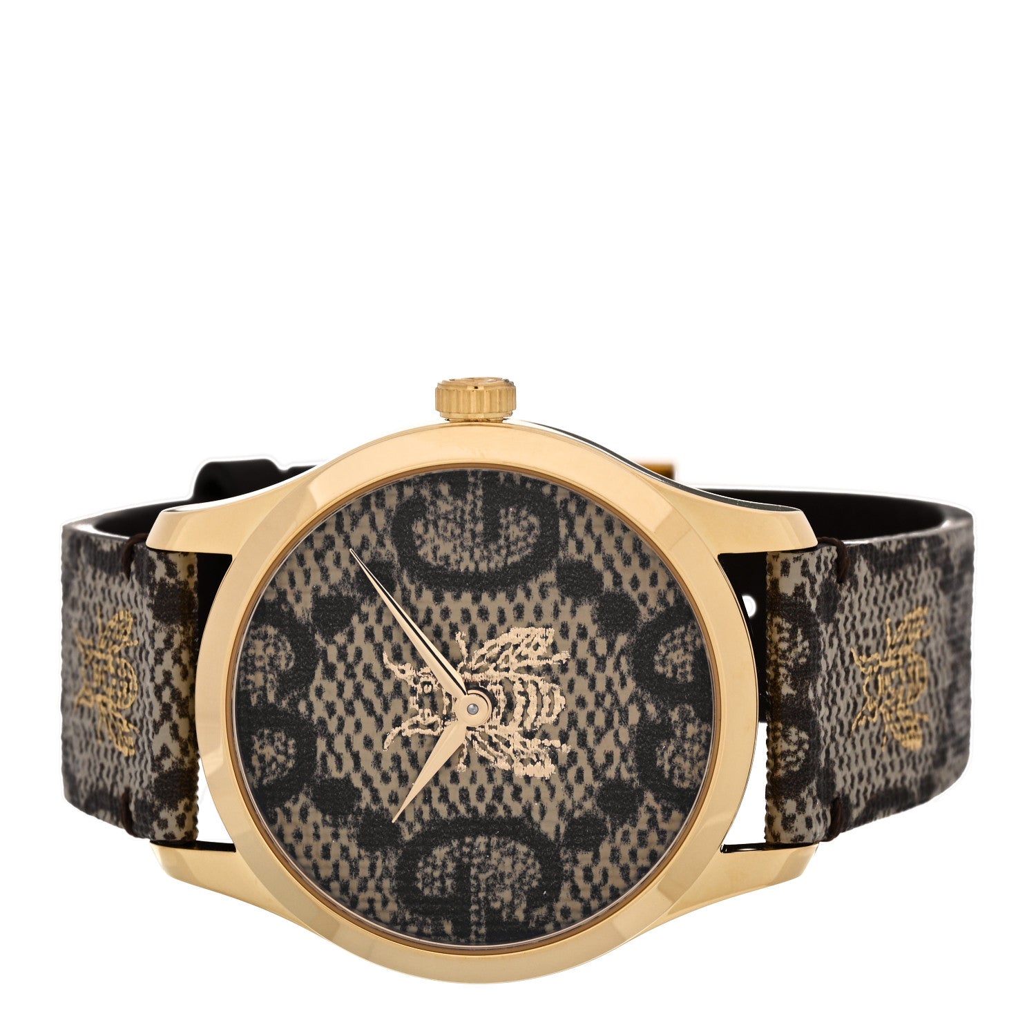 Gucci Stainless Steel Canvas 38mm G-Timeless GG Supreme Bee Quartz Watch Brown 2 of 5