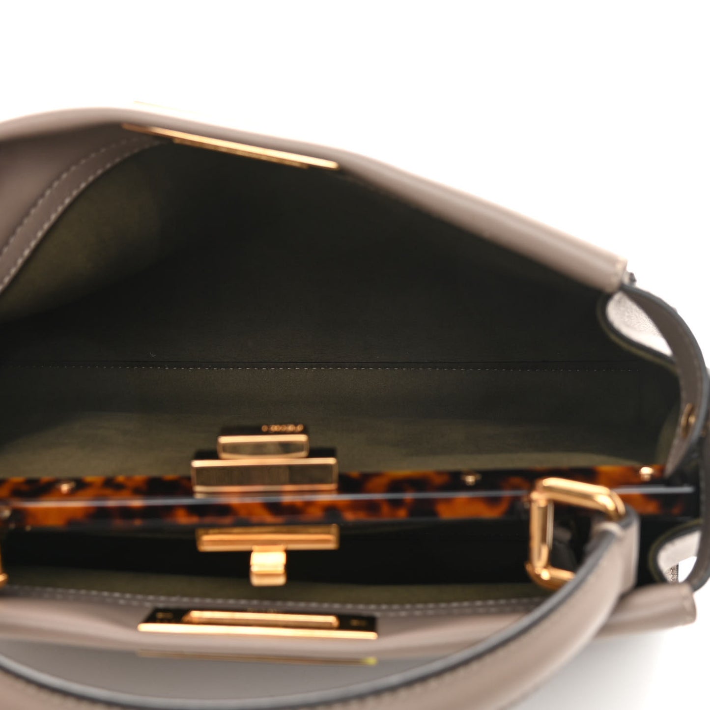 Vitello Seta Plexiglass Tortoise Medium Peekaboo Iconic Satchel Tortora