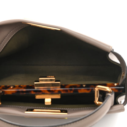Fendi Vitello Seta Plexiglass Tortoise Medium Peekaboo Iconic Satchel Tortora 6 of 11