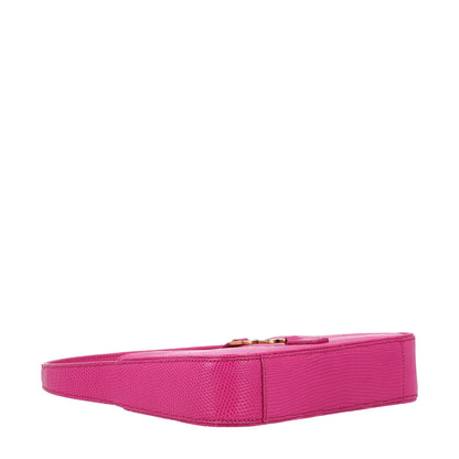 Saint Laurent Calfskin Lizard Embossed Le 5 A 7 Mini Hobo Acid Pink 4 of 10