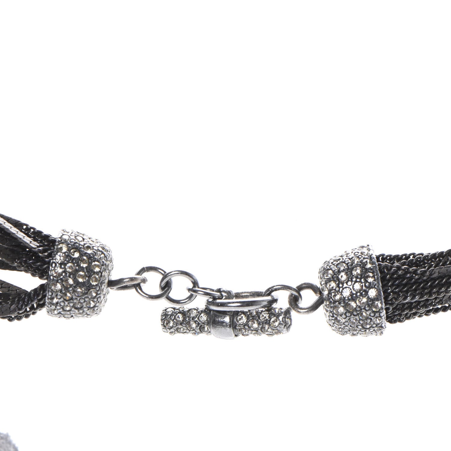 Chanel Ruthenium Crystal CC Camellia Multi Strand Necklace Dark Grey 5 of 5