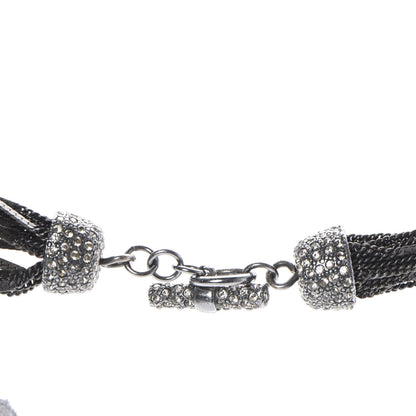 Chanel Ruthenium Crystal CC Camellia Multi Strand Necklace Dark Grey 5 of 5