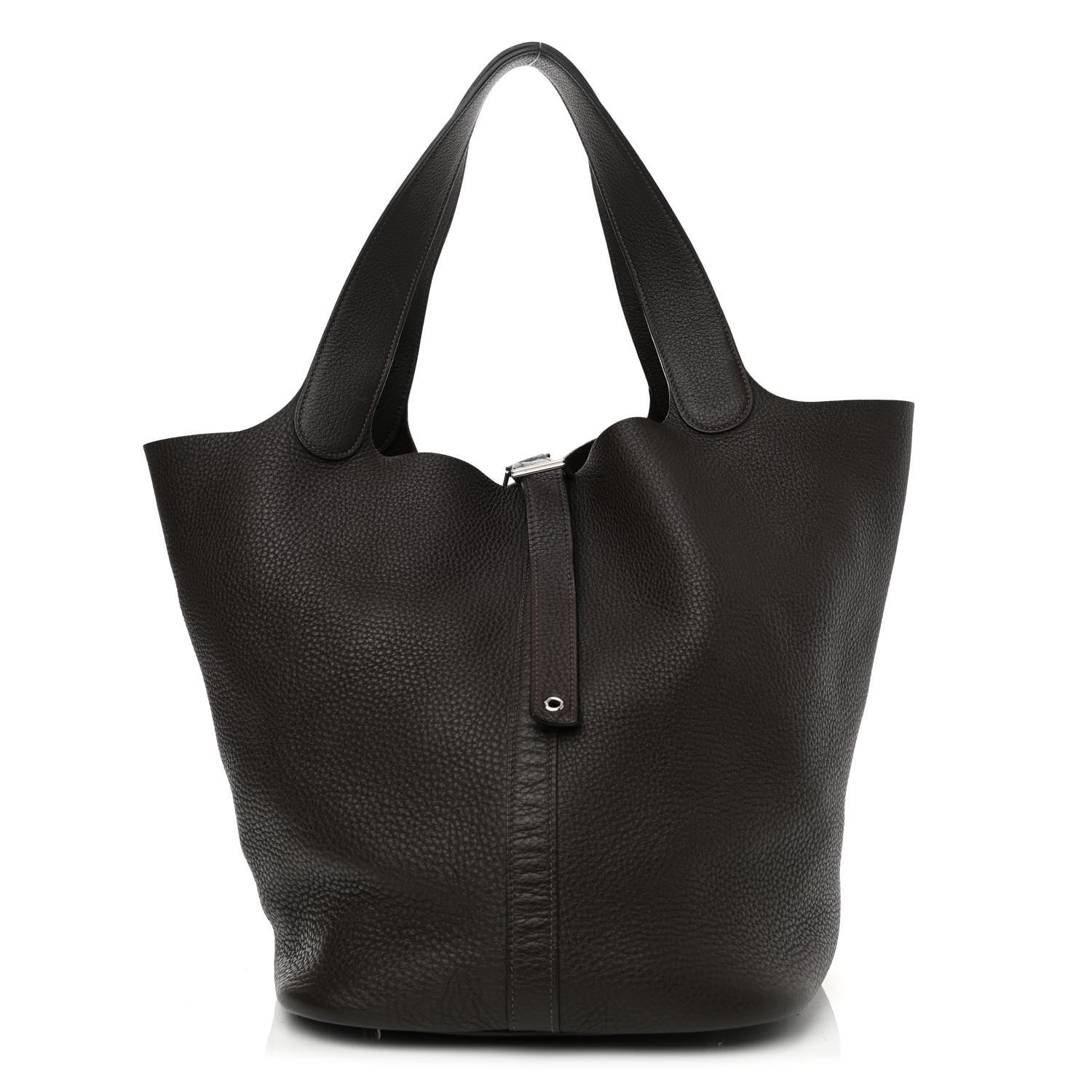 Hermes Taurillon Clemence Picotin Lock 26 GM Chocolate 1 of 9