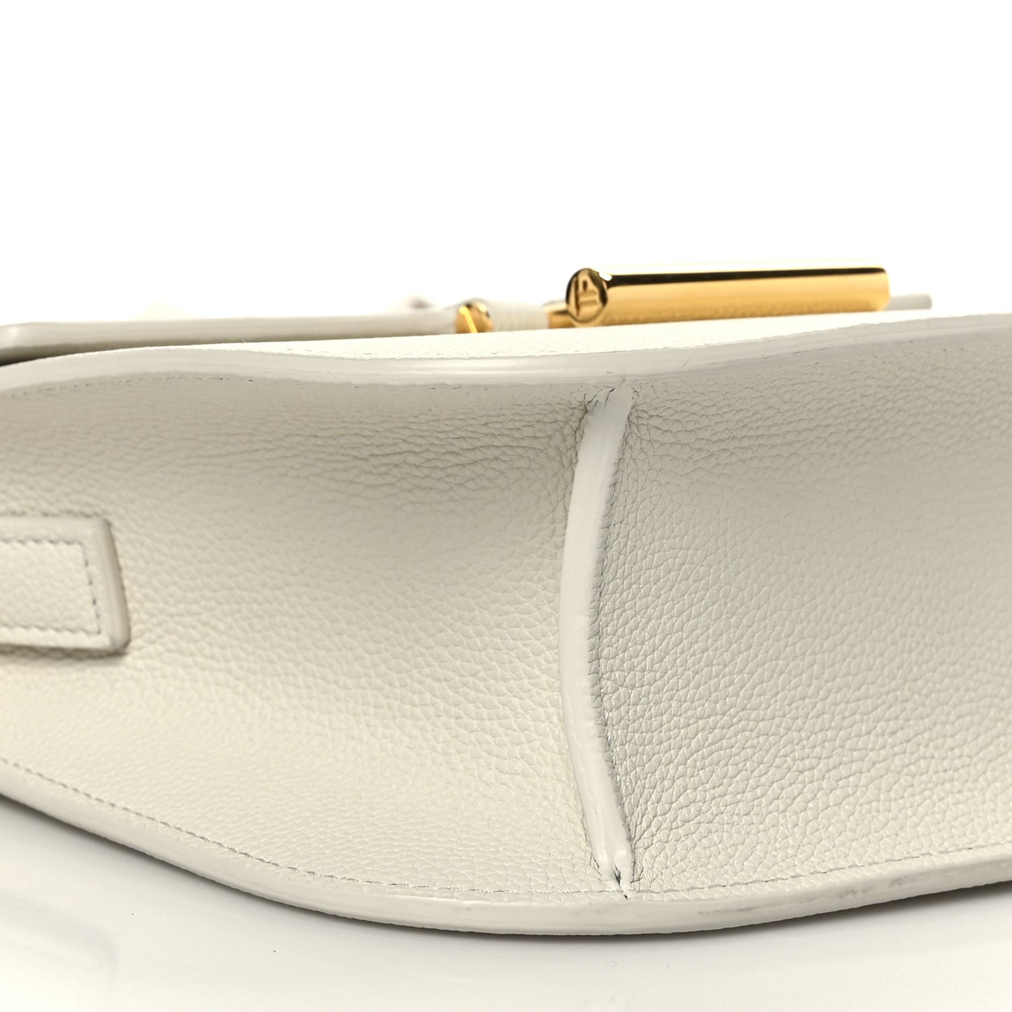 Calfskin Mini T Clasp Tara Crossbody Bag White