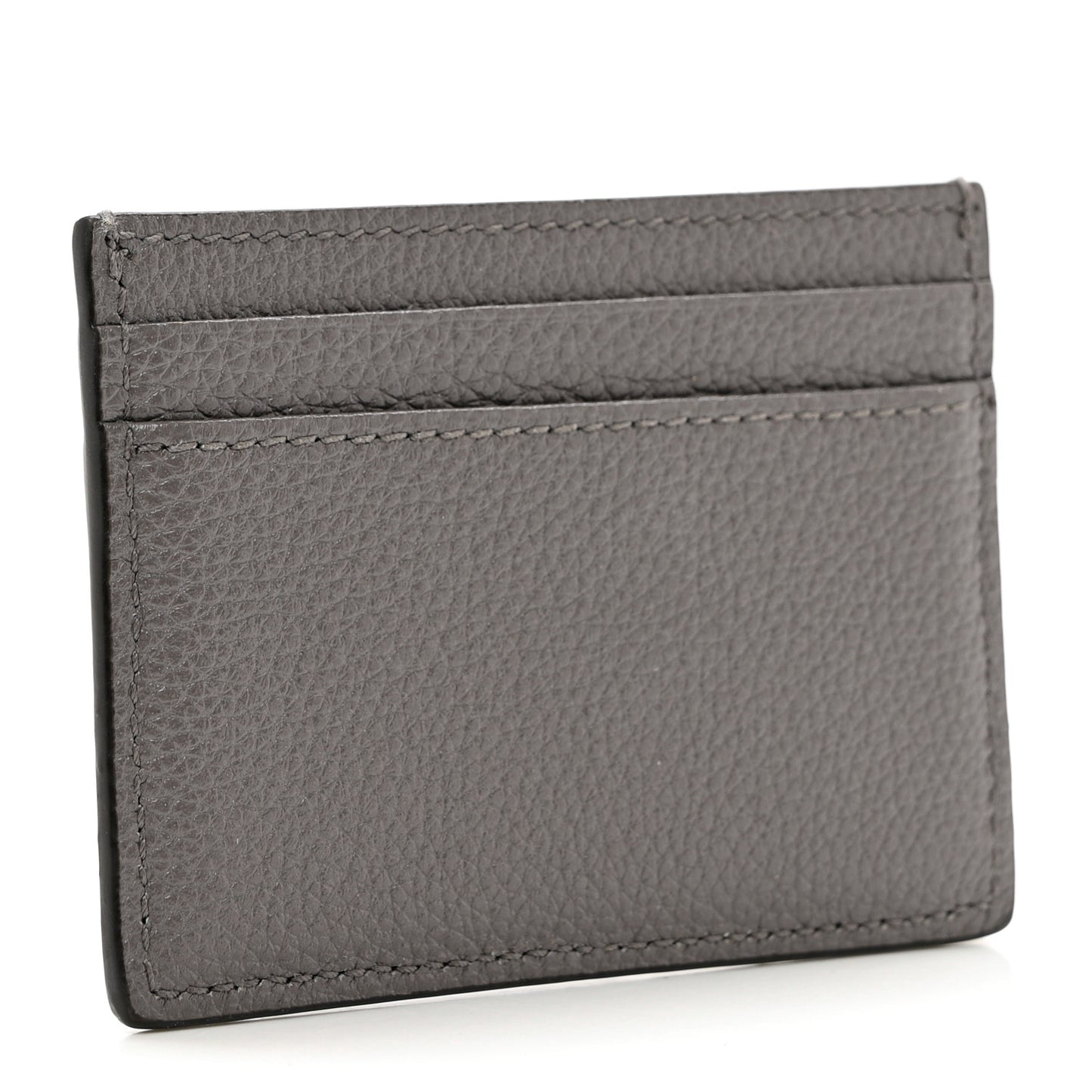 Grainy Calfskin Zumi Card Holder Dusty Grey