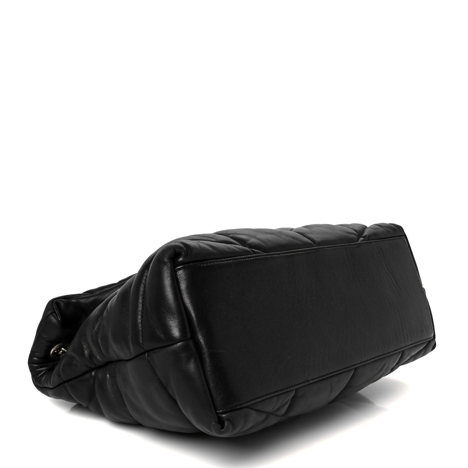 Saint Laurent Lambskin Quilted Medium Loulou Puffer Monogram Chain Satchel Black 4 of 11
