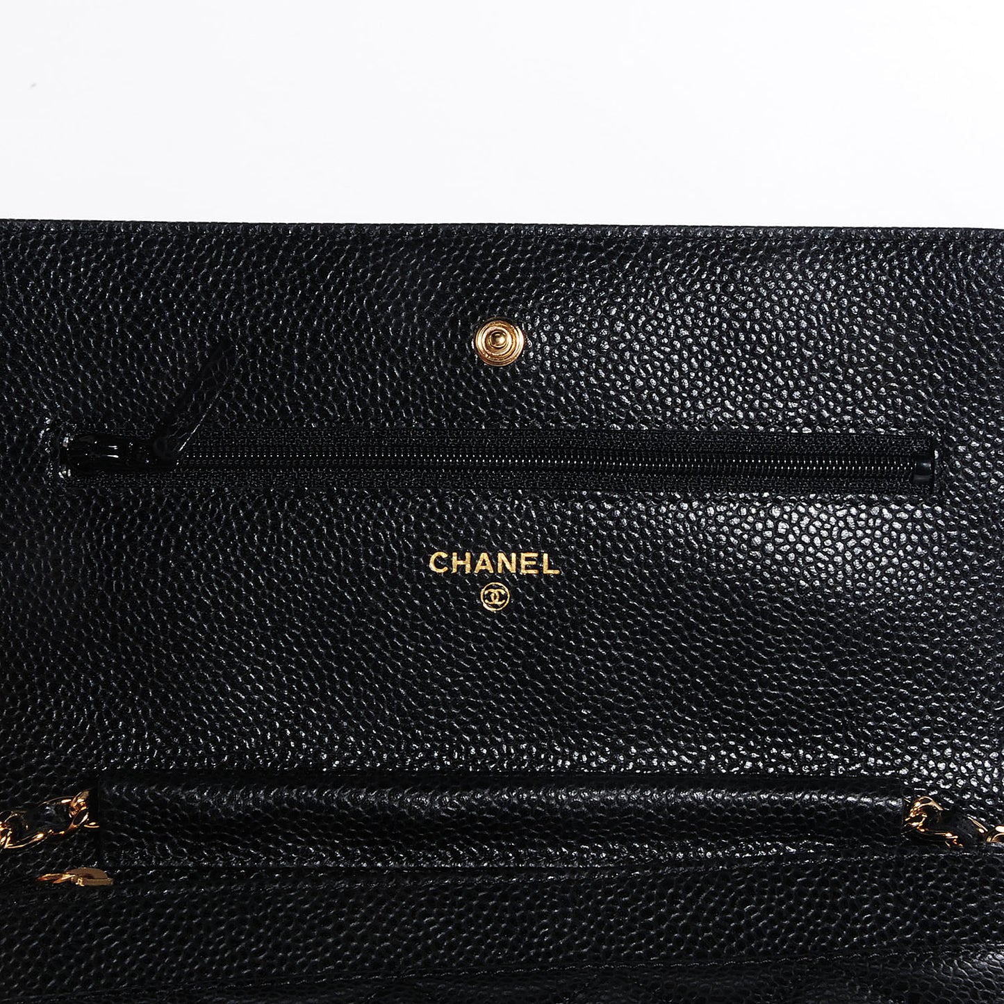 Caviar Quilted Wallet On Chain WOC Black