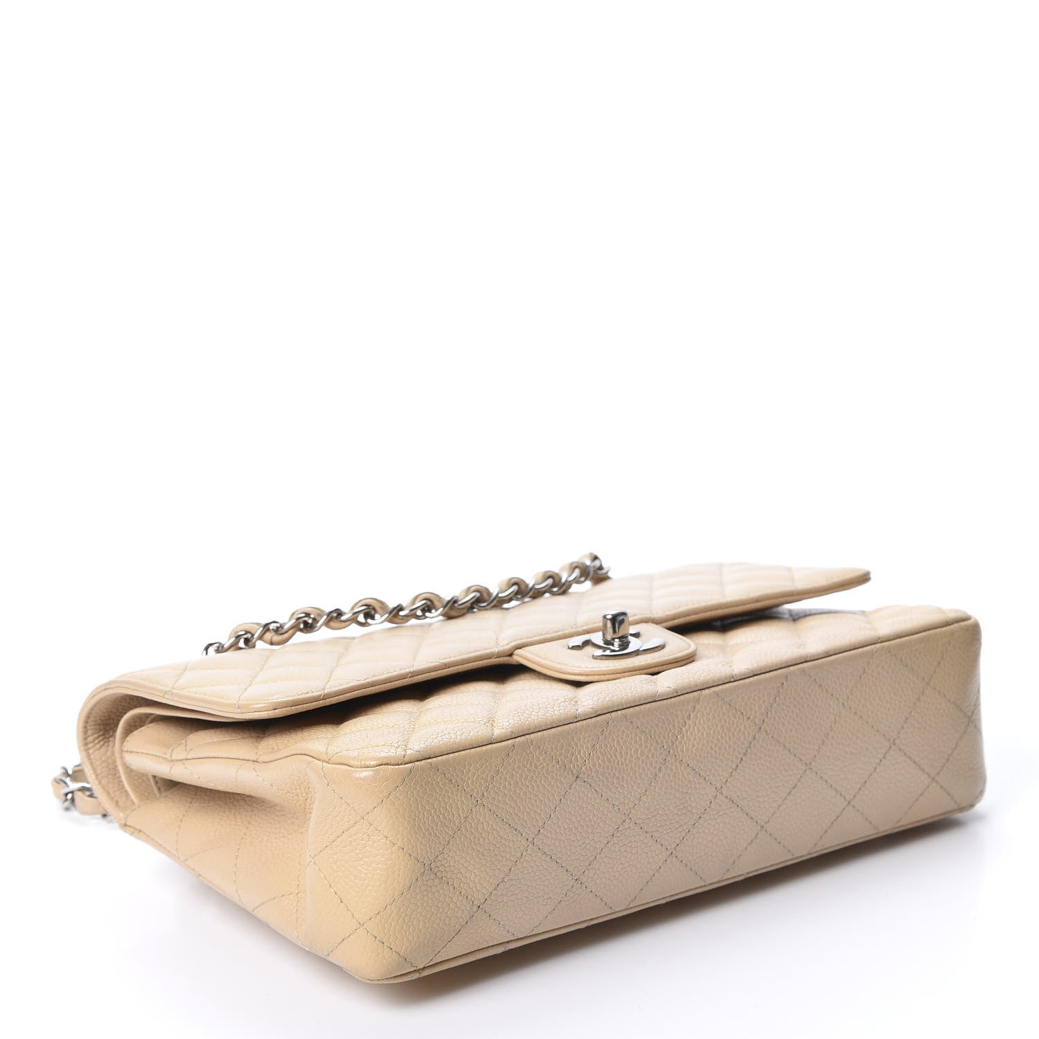 Chanel Caviar Quilted Medium Double Flap Beige Clair 3 of 12