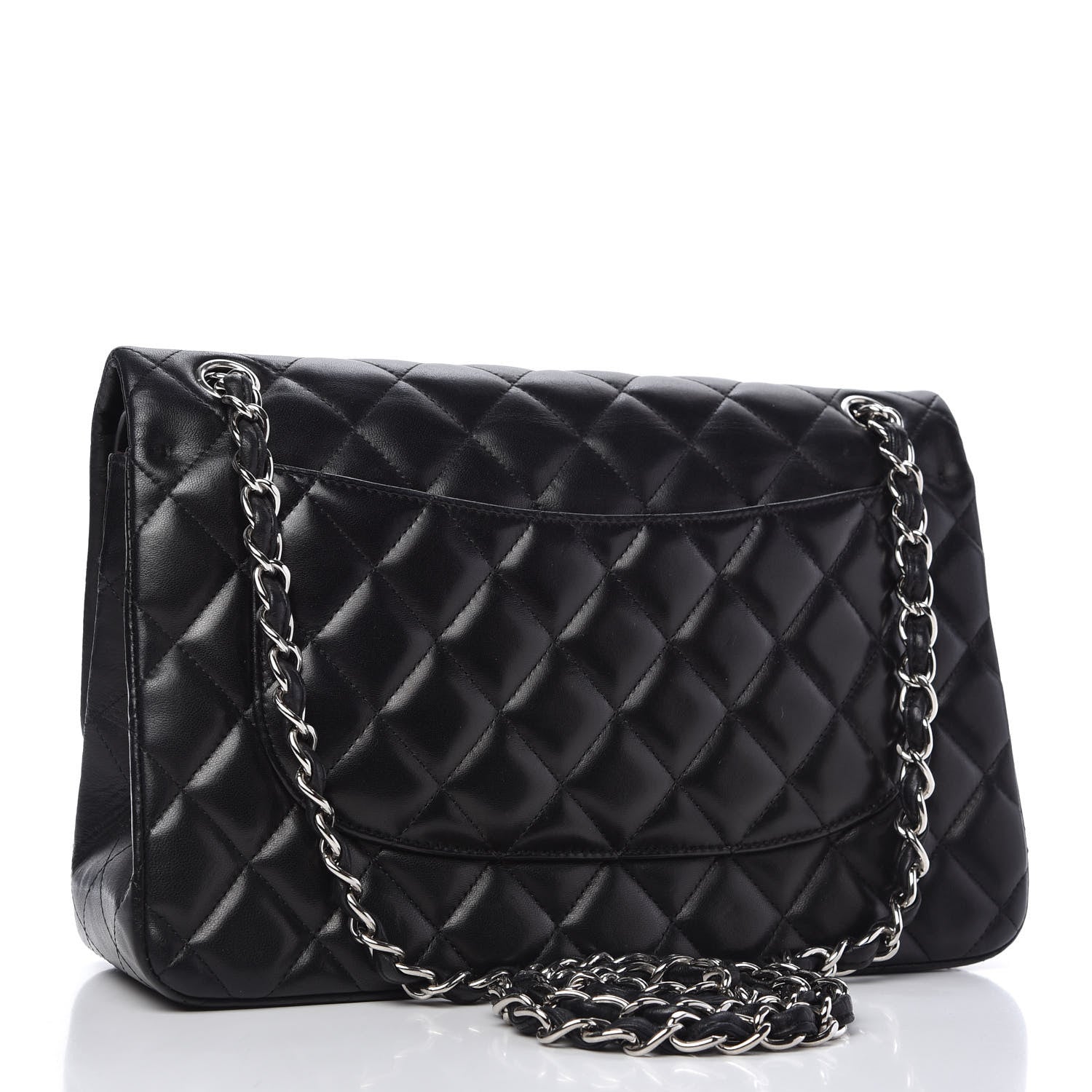 Chanel Lambskin Quilted Jumbo Double Flap Black 4 of 12