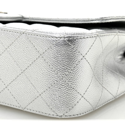 Chanel Metallic Caviar Quilted Medium CC Slide Flap Silver Silver 10 of 11