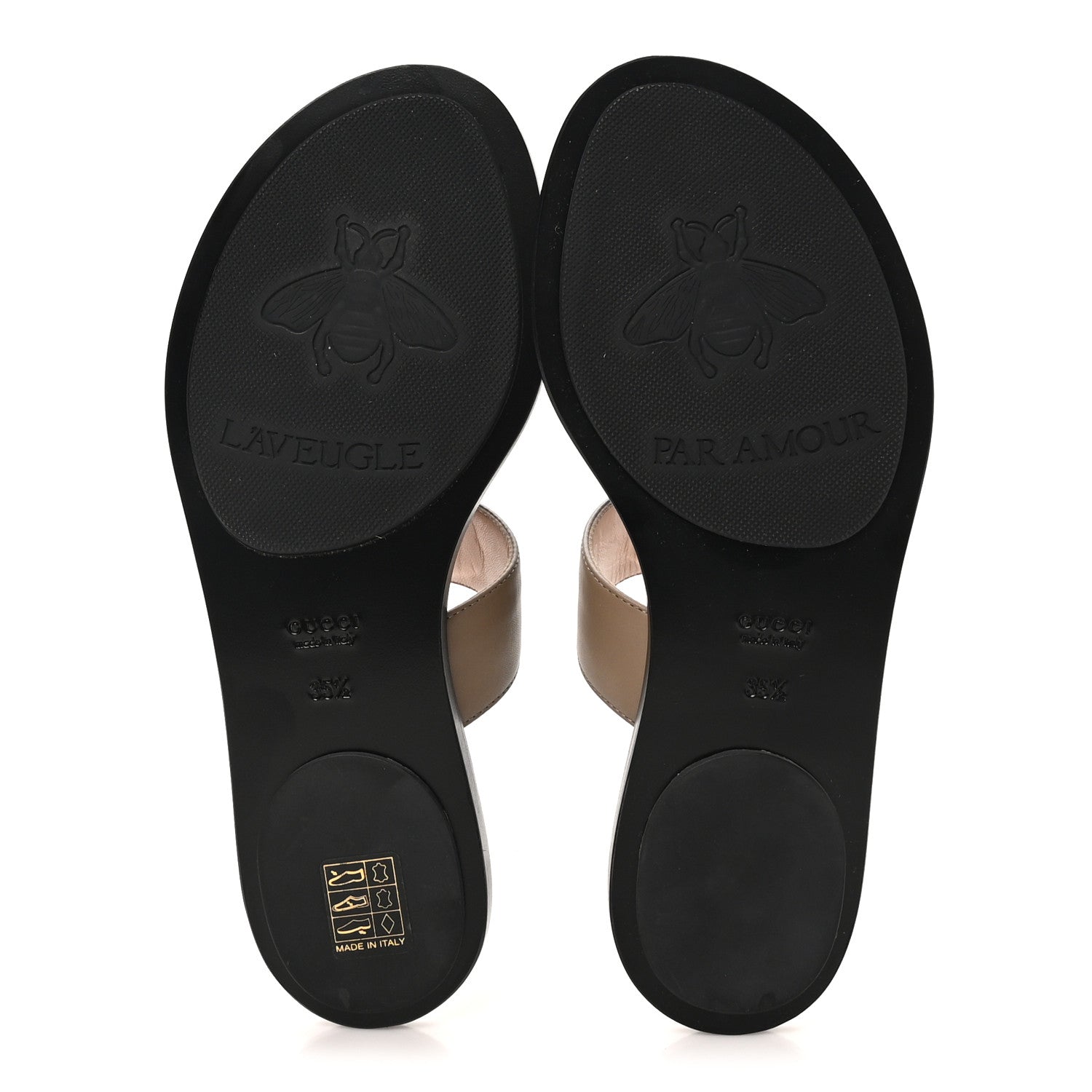 Gucci Calfskin GG Marmont Thong Sandals 35 Mud 35.5 Mud 6 of 9
