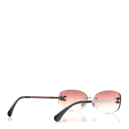 Chanel Metal Mirrored Crystal CC Oval Sunglasses 71559 Pink 5 of 9