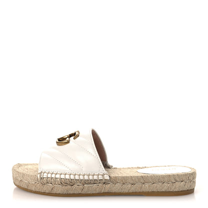 Gucci Nappa Matelasse GG Marmont Espadrille Slide Sandals 35 Great White 1 of 11