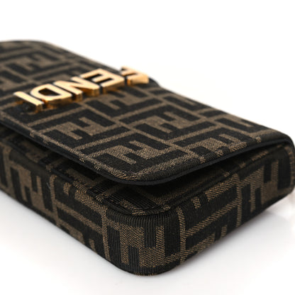 Fendi Fabric Jacquard Vitello Grace FF 1974 Fendigraphy Wallet On Chain Tobacco Moro Ebano 8 of 8