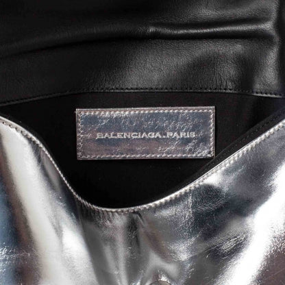 Balenciaga Laminated Calfskin Giant 21 Envelope Clutch Silver Hardware 9 of 12