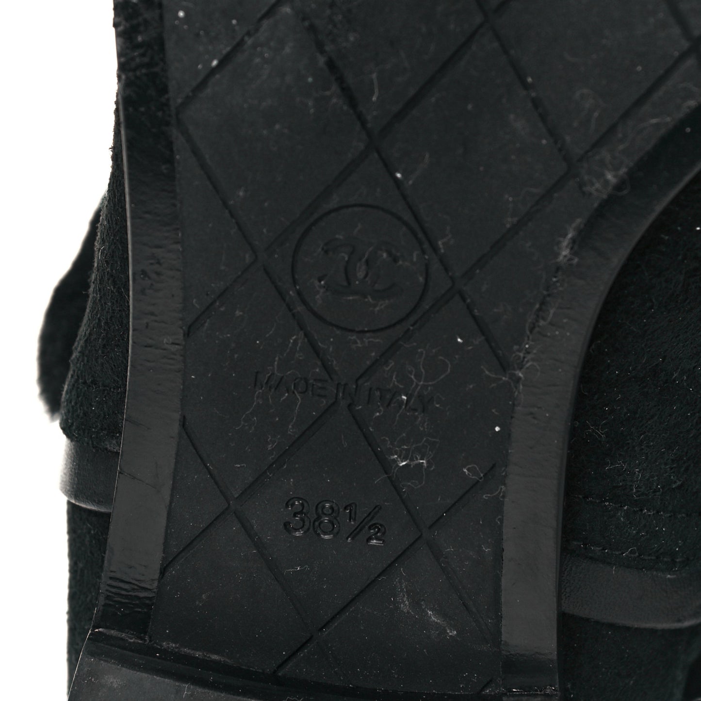 Suede Shearling Cap Toe Short Boots 38.5 Black