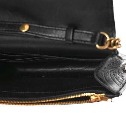Balenciaga Shiny Goatskin Logo Embossed BB Wallet On Chain Black 5 of 11