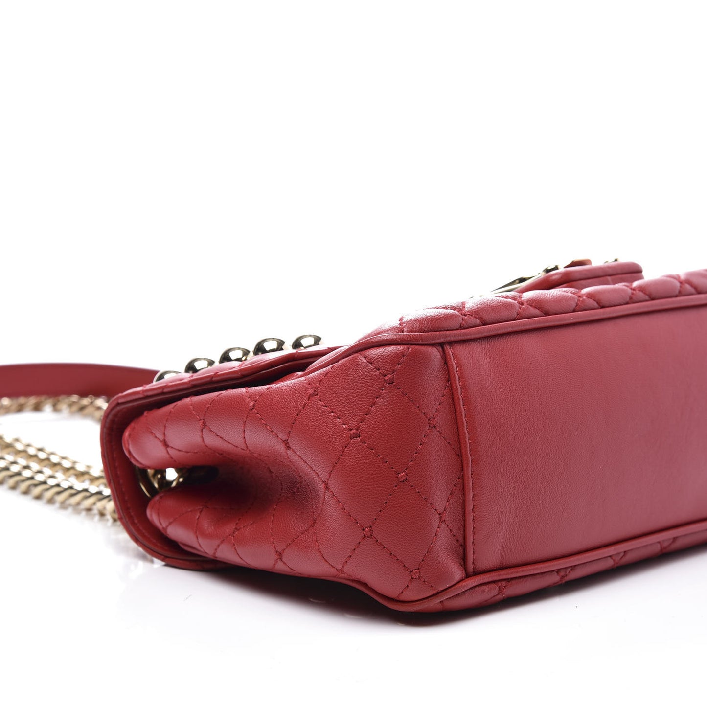 Lambskin Watersnake Embellished Lucia Shoulder Bag Red