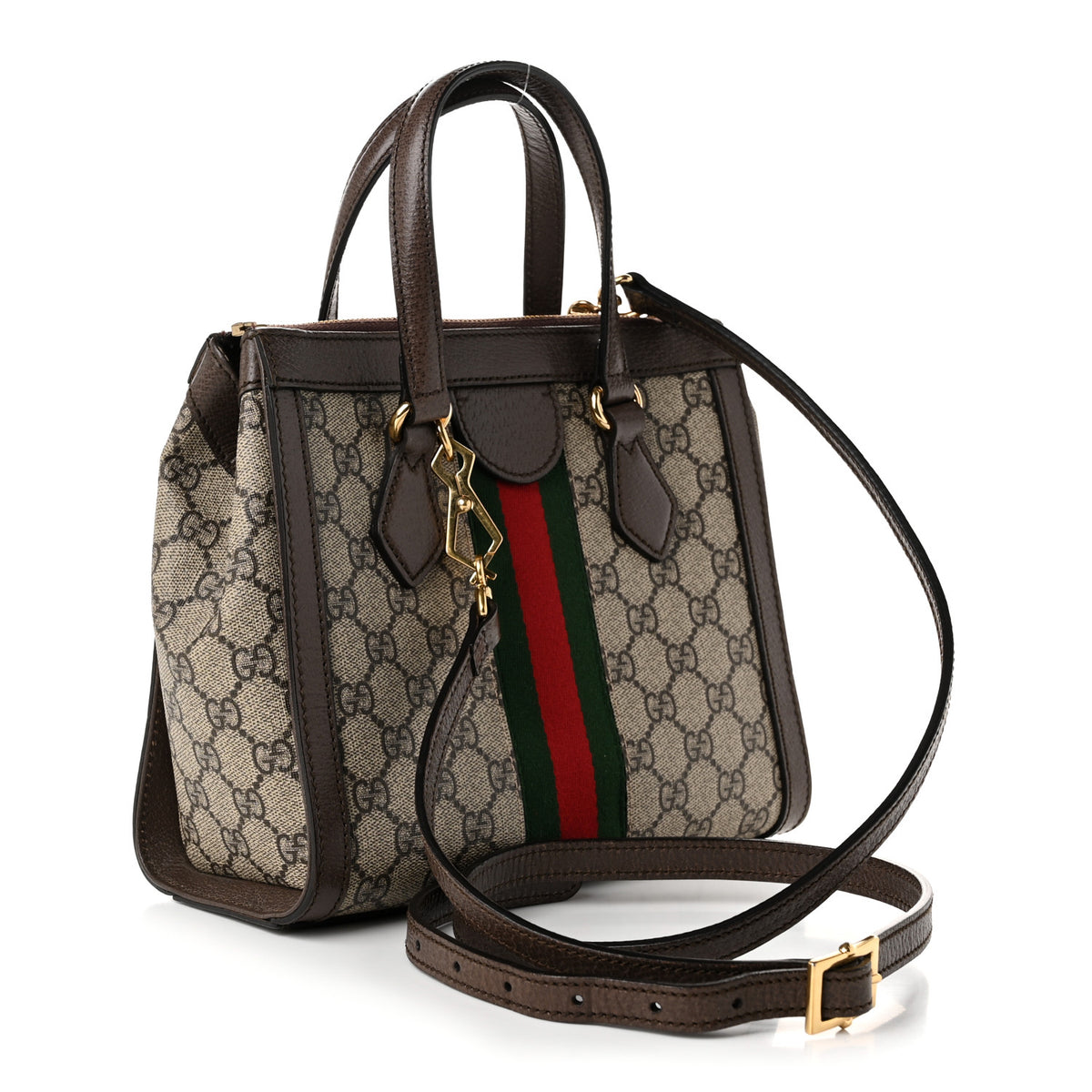 GG Supreme Monogram Small Ophidia Tote Bag Brown