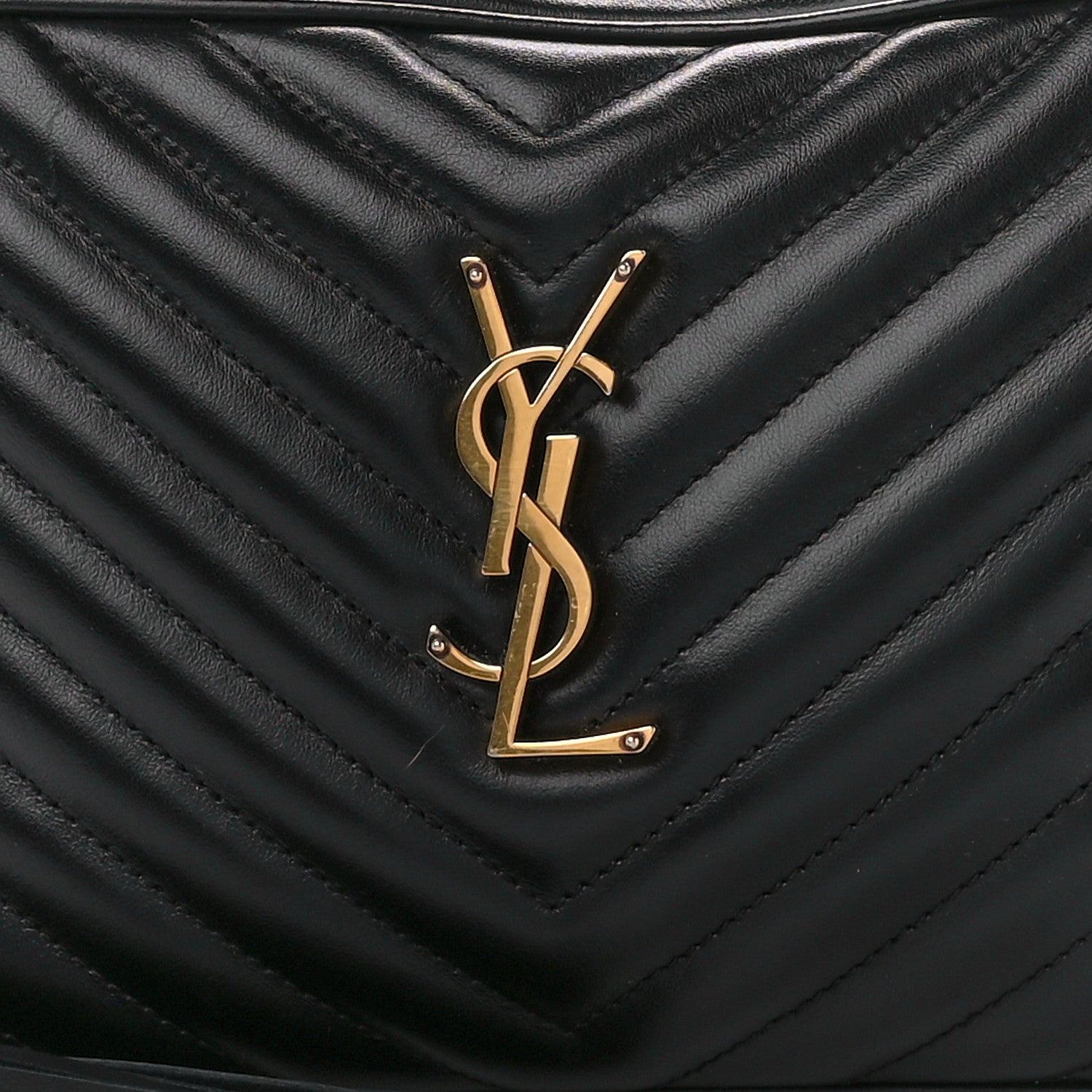 Saint Laurent Calfskin Matelasse Monogram Lou Camera Bag Black 8 of 11