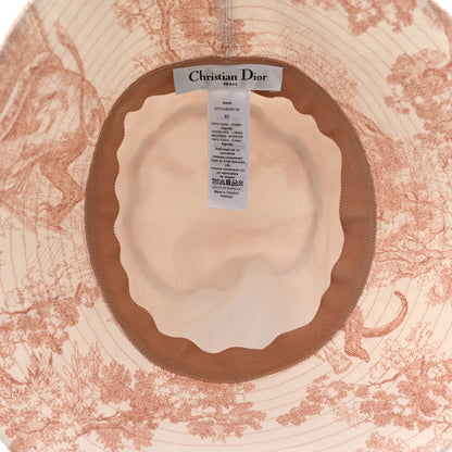 Christian Dior Cotton Dioriviera Toile De Jouy Bob Brim Bucket Hat 57 Rose 8 of 9