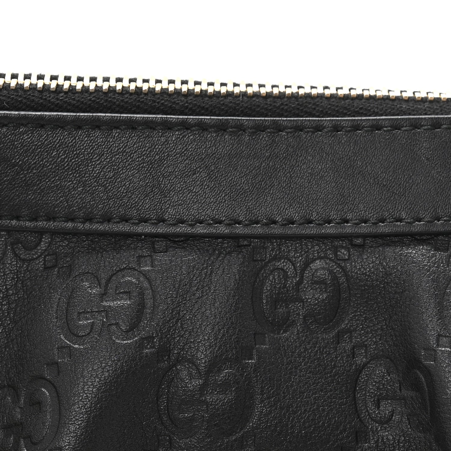 Gucci Guccissima Signature New Britt Wristlet Black 9 of 10
