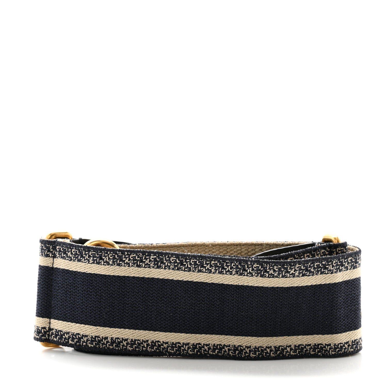 Christian Dior Canvas Embroidered Shoulder Strap Blue 2 of 5