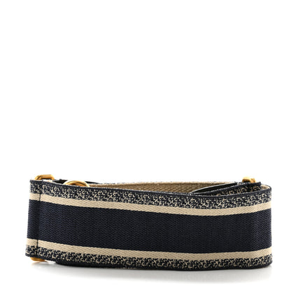 Christian Dior Canvas Embroidered Shoulder Strap Blue 2 of 5