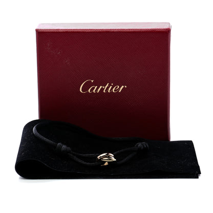 Cartier 18K Pink Yellow White Gold Trinity Adjustable Cord Bracelet Black 8 of 8