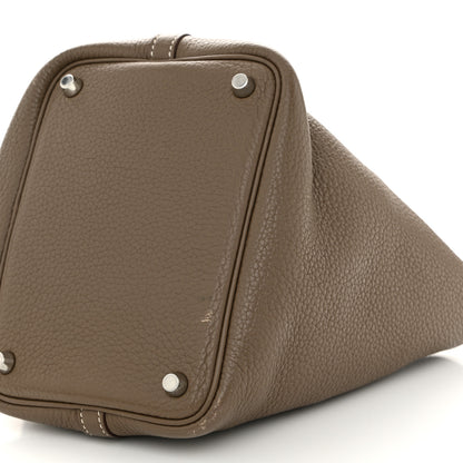 Hermes Taurillon Clemence Picotin Lock 18 PM Etoupe 9 of 11