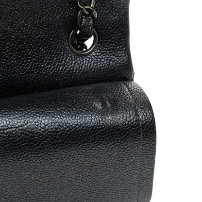 Chanel Metallic Caviar Quilted Jumbo Double Flap Dark Grey 13 of 16