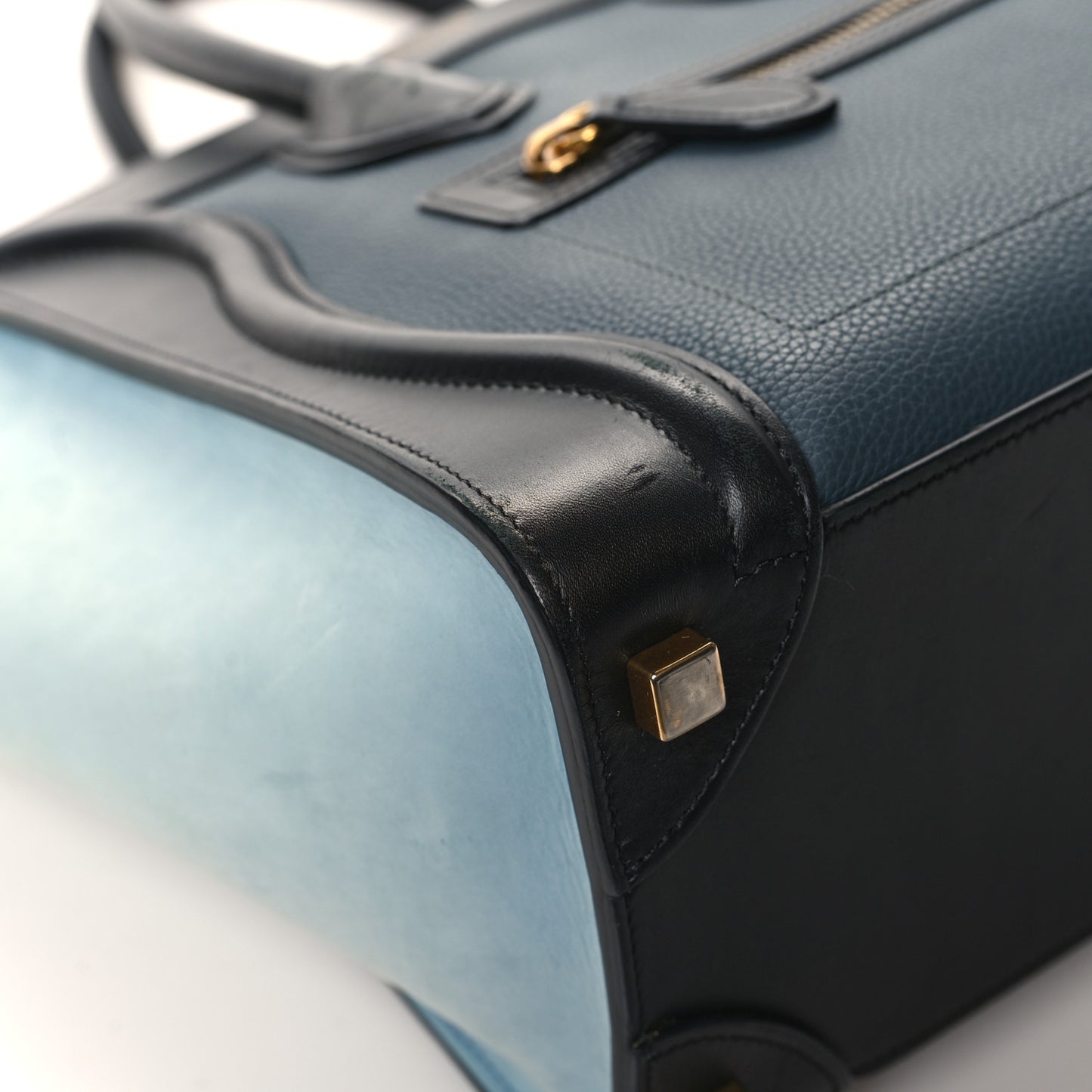 Drummed Calfskin Suede Tri-color Micro Luggage Multicolor