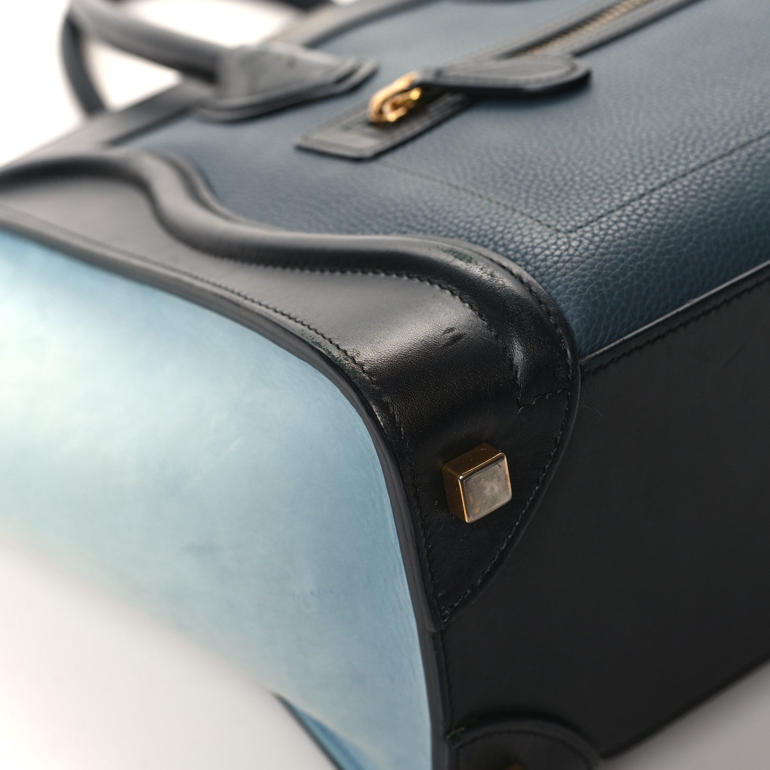Celine Drummed Calfskin Suede Tri-color Micro Luggage Multicolor 8 of 13