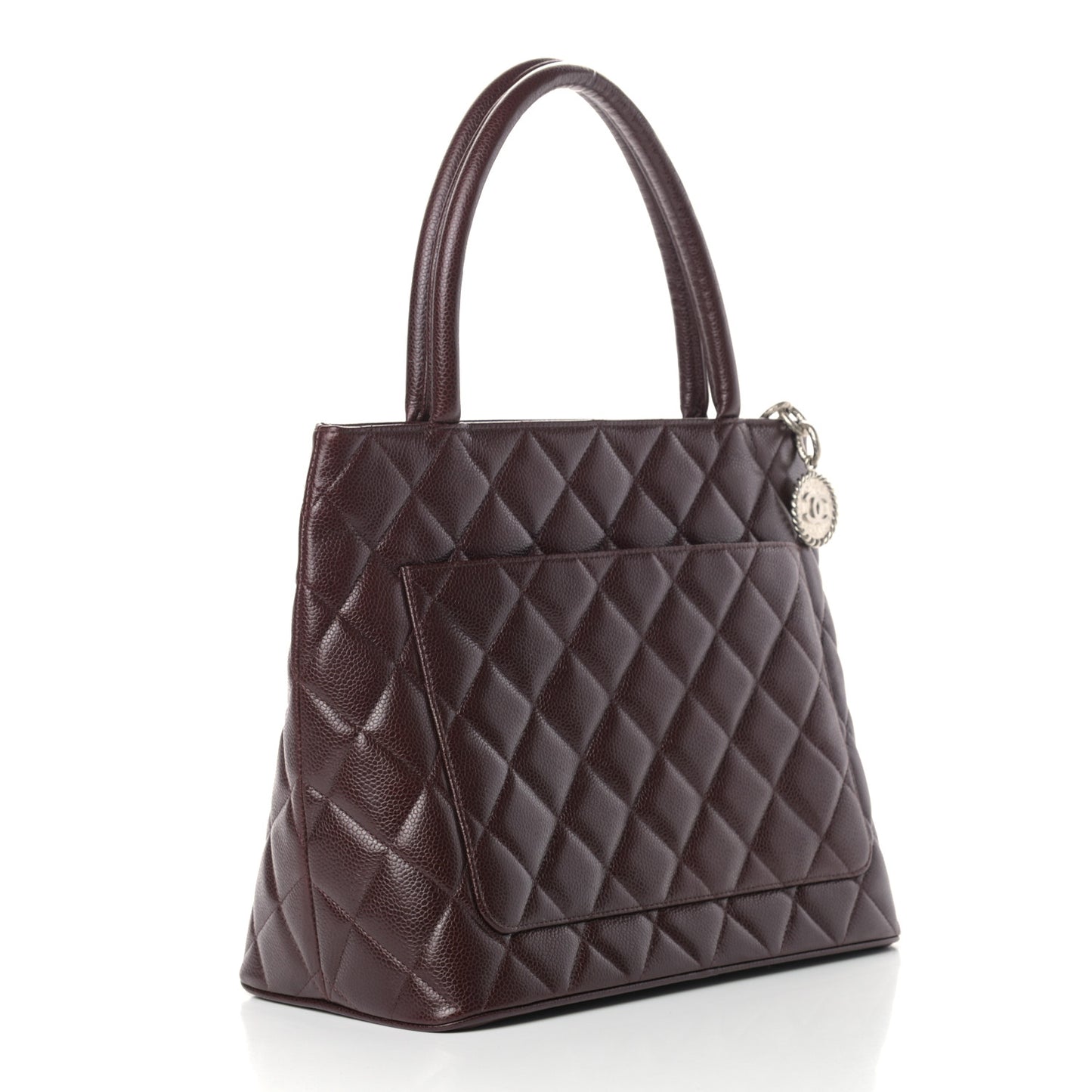 Caviar Quilted Medallion Tote Bordeaux