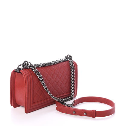 Chanel Caviar Quilted Medium Boy Flap Red 2 of 9
