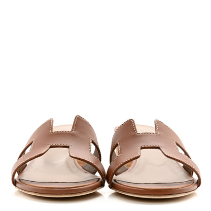 Hermes Calfskin Oasis Sandals 35.5 Gold 2 of 9