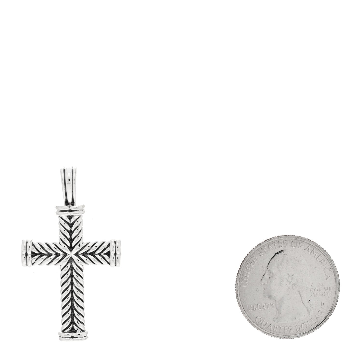 David Yurman Sterling Silver Chevron Cross Pendant 2 of 4